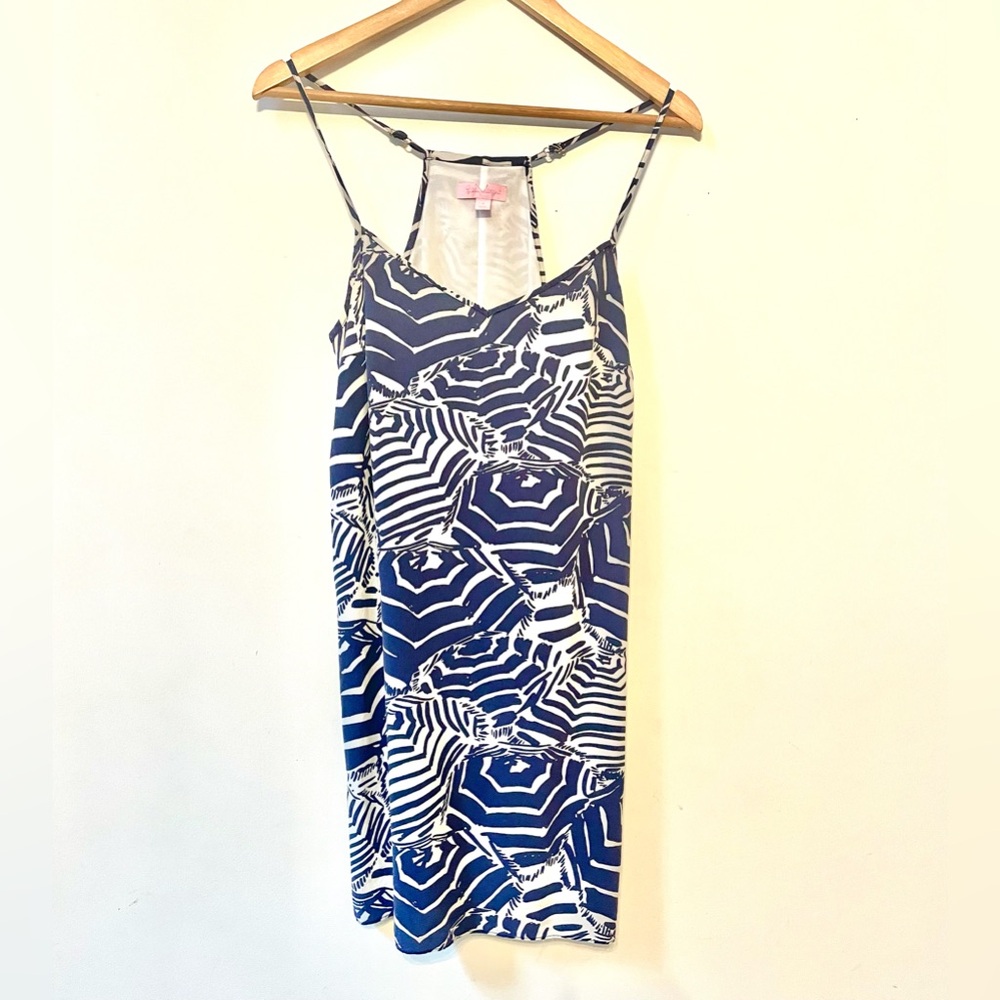 Lilly Pulitzer Sexy Silk Mini Dress Oh Cabana Boy Umbrella Print Size Small